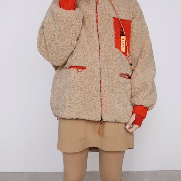 padded fleece jacket zara